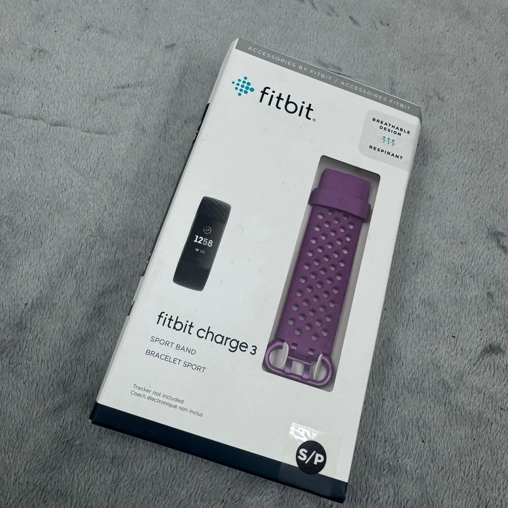 Fitbit Charge 3 Sport Band Purple‎ S/P Breathable Design Tracker Not Included